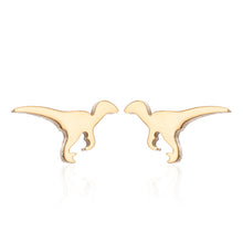 Load image into Gallery viewer, Oly2u Stainless Steel Boho Hollow Palm Leaf Stud Earrings Dainty Ancient Dinosaur Animal Earings for Women Brincos