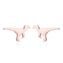 Load image into Gallery viewer, Oly2u Stainless Steel Boho Hollow Palm Leaf Stud Earrings Dainty Ancient Dinosaur Animal Earings for Women Brincos