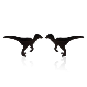 Oly2u Stainless Steel Boho Hollow Palm Leaf Stud Earrings Dainty Ancient Dinosaur Animal Earings for Women Brincos