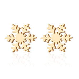Oly2u Stainless Steel Boho Hollow Palm Leaf Stud Earrings Dainty Ancient Dinosaur Animal Earings for Women Brincos