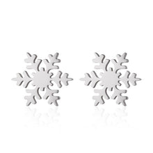 Load image into Gallery viewer, Oly2u Stainless Steel Boho Hollow Palm Leaf Stud Earrings Dainty Ancient Dinosaur Animal Earings for Women Brincos