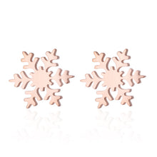 Load image into Gallery viewer, Oly2u Stainless Steel Boho Hollow Palm Leaf Stud Earrings Dainty Ancient Dinosaur Animal Earings for Women Brincos