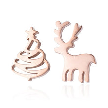 Load image into Gallery viewer, Oly2u Stainless Steel Boho Hollow Palm Leaf Stud Earrings Dainty Ancient Dinosaur Animal Earings for Women Brincos
